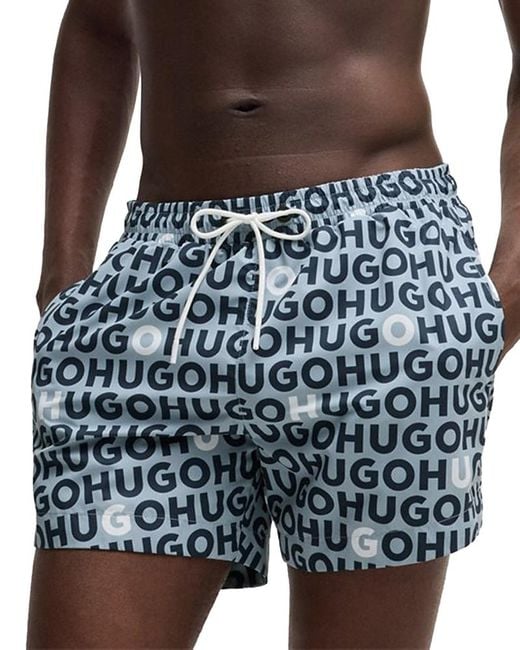 HUGO Blue Tortuga Swim Trunks for men
