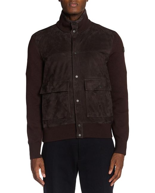 Moncler Black Stanson Mixed Media Jacket for men