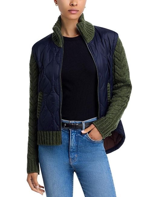 Veronica Beard Blue Patra Mixed Media Jacket