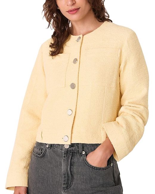 Whistles Natural Textured Collarless Jacket