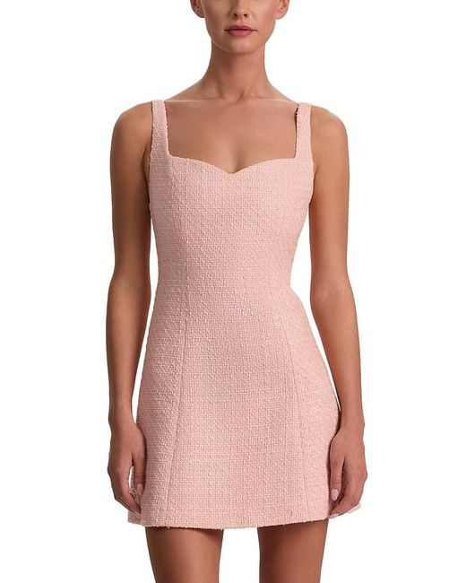Alice + Olivia Women's Pink Eve Sweetheart Neck Mini Dress