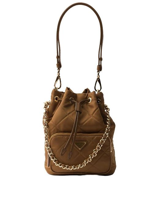 Prada Brown Re-Edition 1995 Chaine Re-Nylon Shoulder Bag