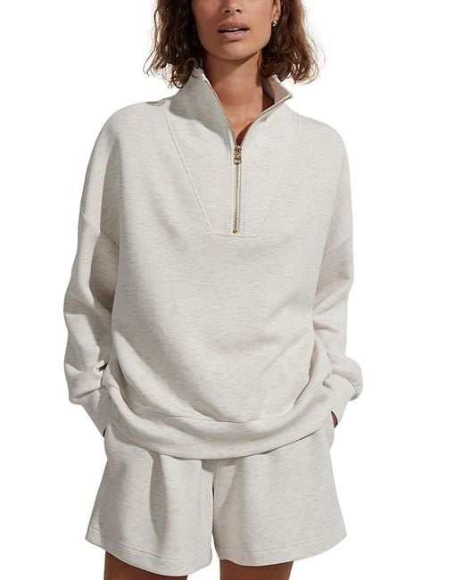 Varley Gray Hawley Half Zip Sweatshirt