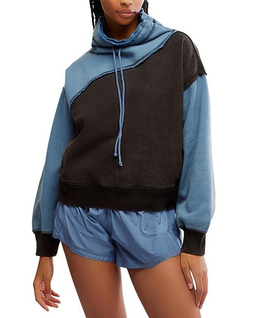 Free People Blue Fp Movement Color Block Home Stretch Sweatshirt