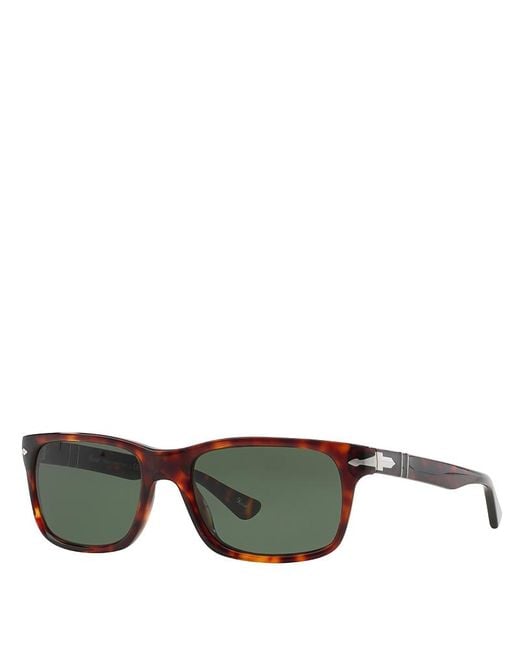 Persol Green Rectangle Sunglasses, 58Mm