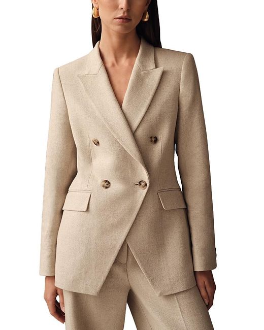 Reiss Natural Devon Double Breasted Suit Jacket