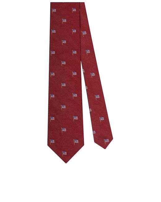 Robert Talbott Red Robert American Flag Necktie for men