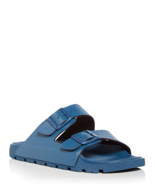 BOSS by HUGO BOSS Rubber Surfley Embossed Slide Sandals in Navy (Blue