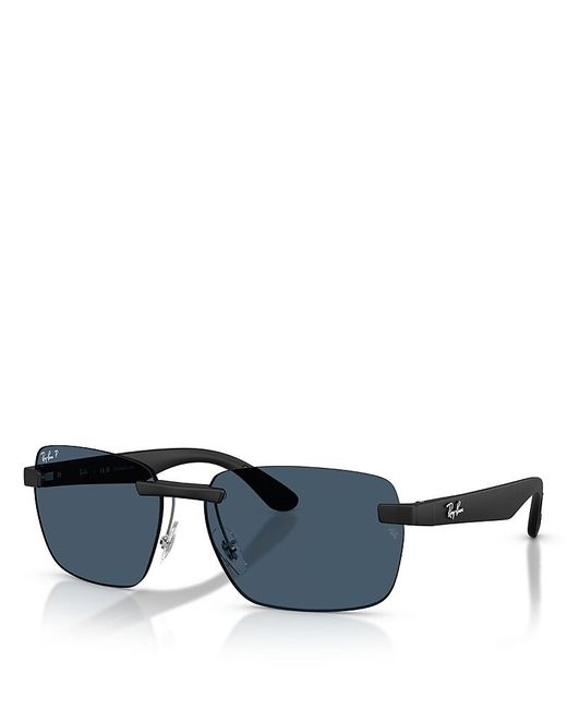Ray-Ban Blue Rectangular Sunglasses, 59Mm