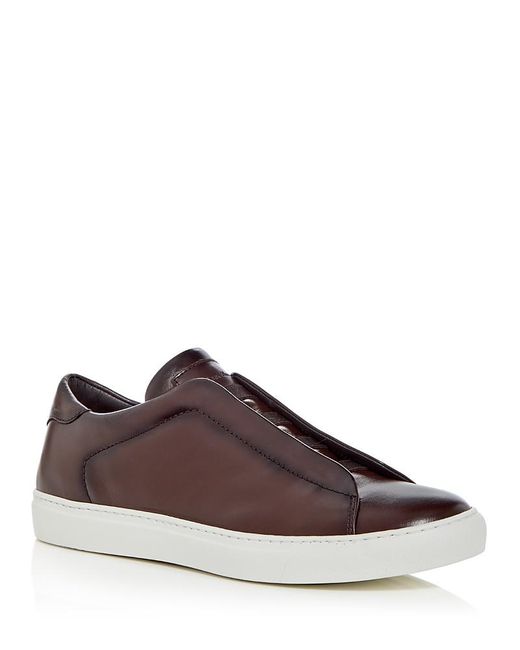 To Boot New York Brown Bolla Slip On Leather Sneakers for men