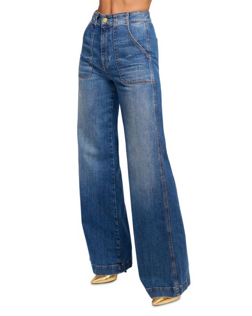 Ramy Brook Theodora High Rise Wide Leg Jeans In Medium Wash in Blue | Lyst