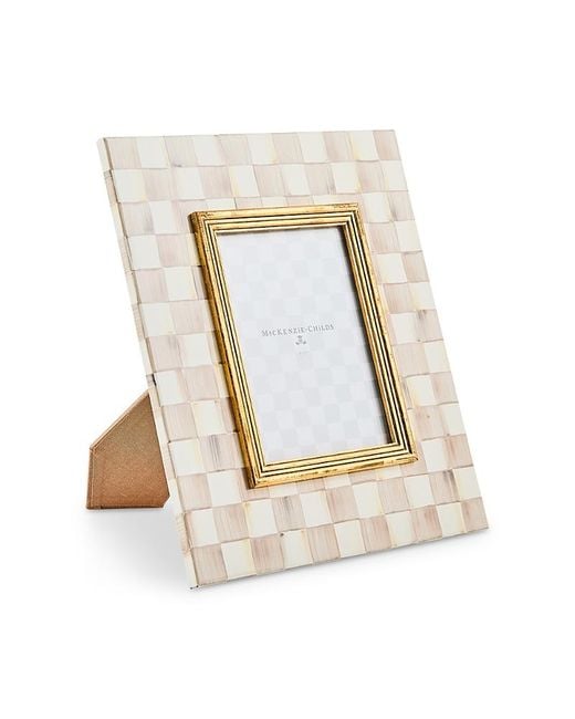 Mackenzie-Childs White Mocha Check Frame, 5 X 7