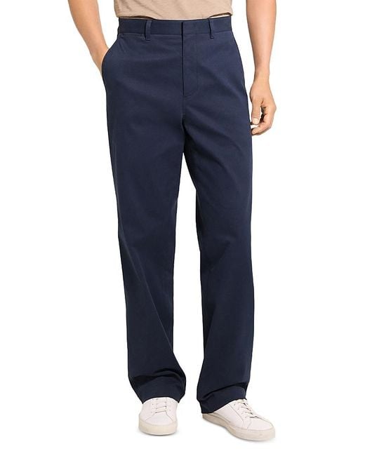 Theory Blue Relaxed Fit Brushed Chinos for men
