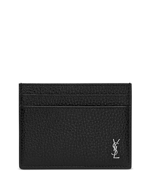 Saint Laurent Black Tiny Cassandre Card Case for men