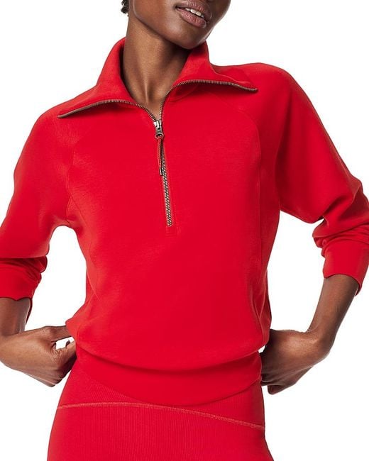 Spanx Red Airessentials Half Zip