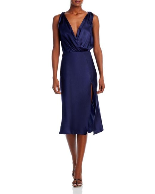 Amanda Uprichard X Bloomingdale's Devi Silk Crossover Midi Dress in