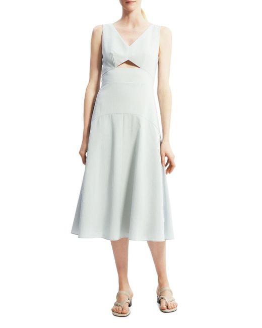 Theory Synthetic Cutout Midi Dress in White Lyst Canada