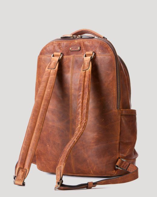 Frye Logan Leather Backpack in Cognac 