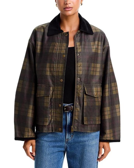 Aqua Black Cropped Barn Jacket