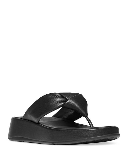 Fitflop Black F-Mode Almond Toe Knotted Strap Thong Sandals