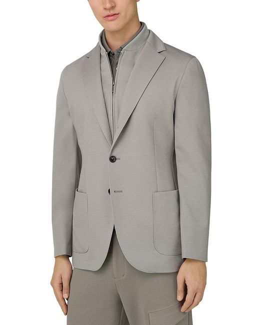 Boggi Gray Wool Sweatshirt Jacket for men