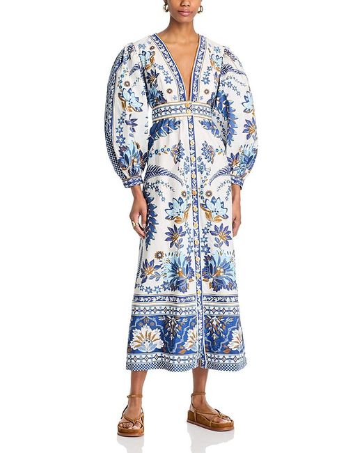 FARM Rio Ana Tapestry Maxi Dress in Blue | Lyst
