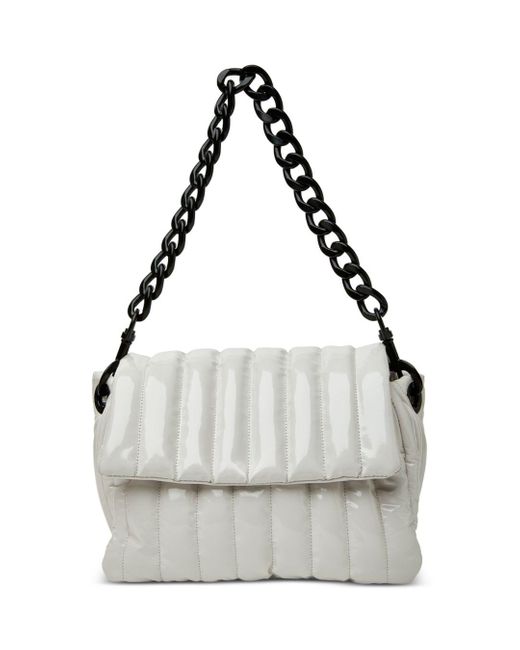 Think Royln Bar Quilted Shoulder Bag in Ivory Patent (White) Lyst