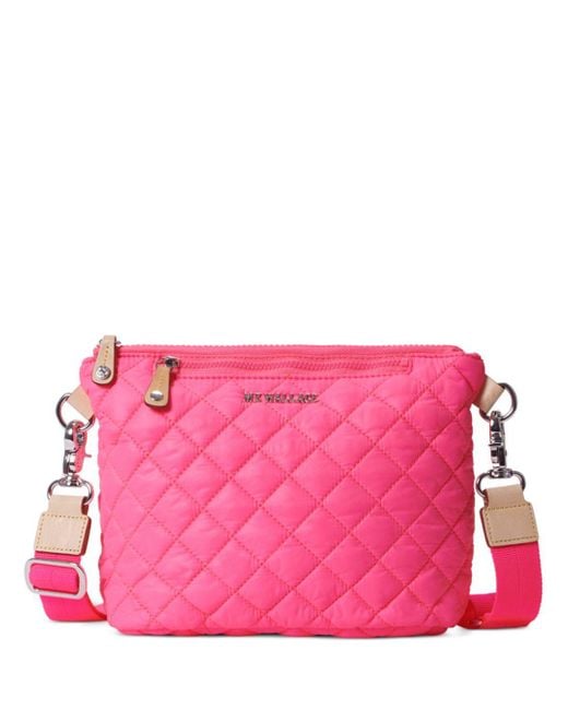 MZ Wallace Synthetic Metro Scout Small Crossbody in Neon Pink/Silver ...