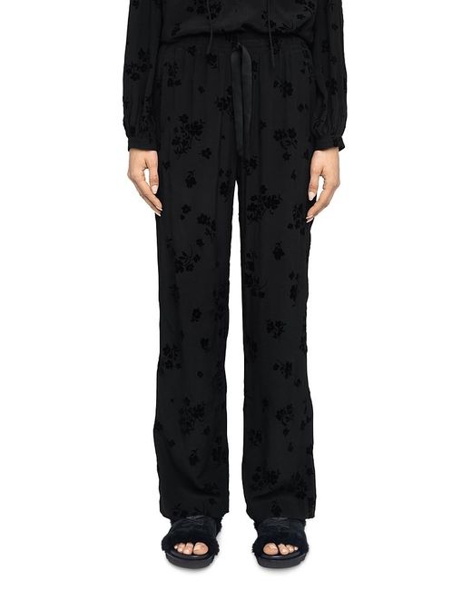 Zadig & Voltaire Black Poma Flocked Pants