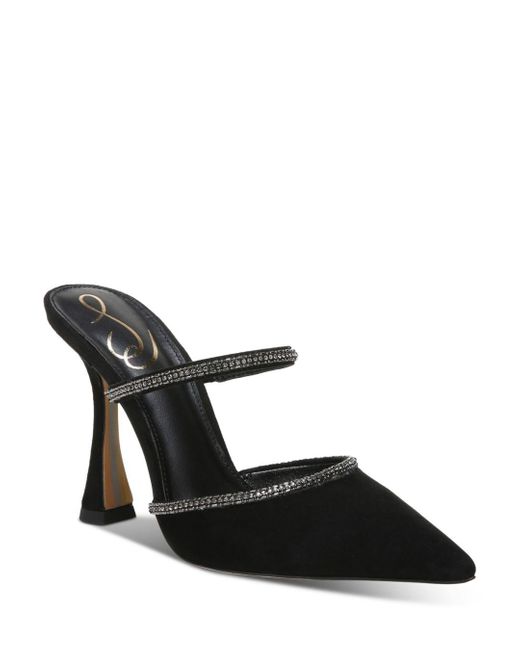 Sam Edelman Leather Anita Embellished High Heel Mules in Black | Lyst