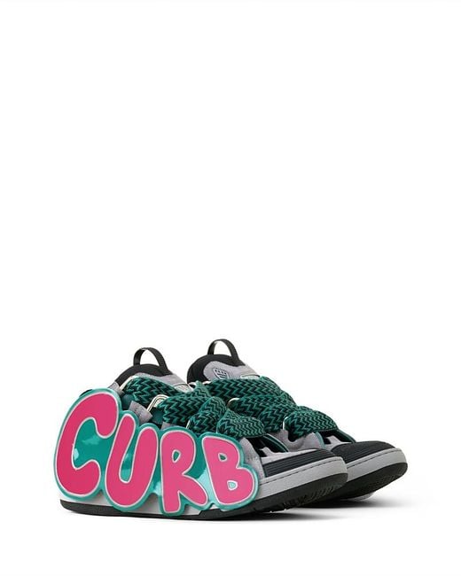 Lanvin Green Curb Patch Sneakers