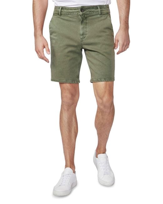 PAIGE Cotton Thompson Slim Fit Shorts in Green for Men Lyst