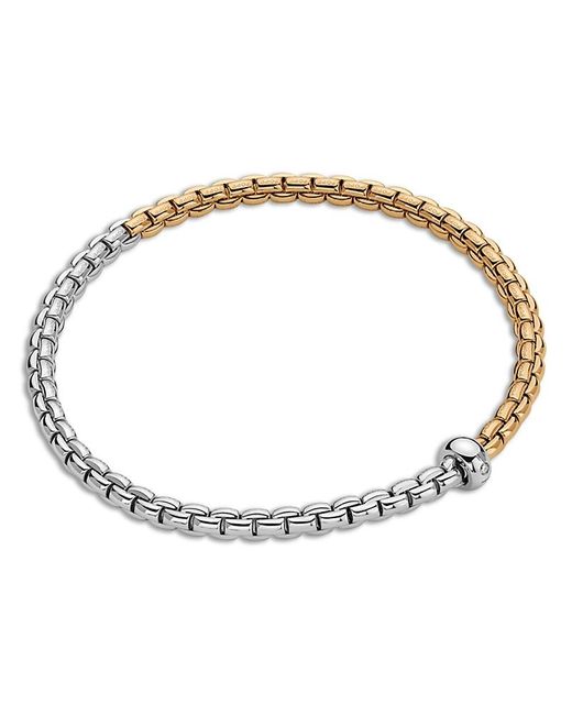 Fope Metallic 18K & Eka Diamond Accent Rondelle Box Link Flex'It Bracelet