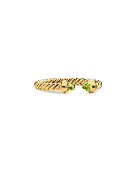David Yurman White Micro Cablespira Flex Open Ring