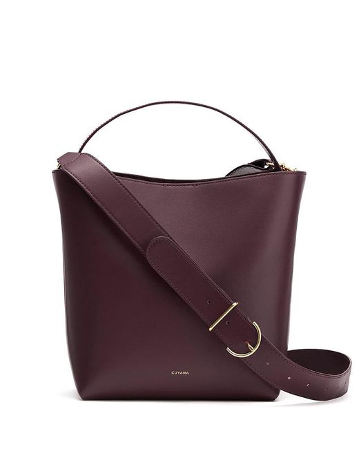 Cuyana Purple Linea Bucket Bag