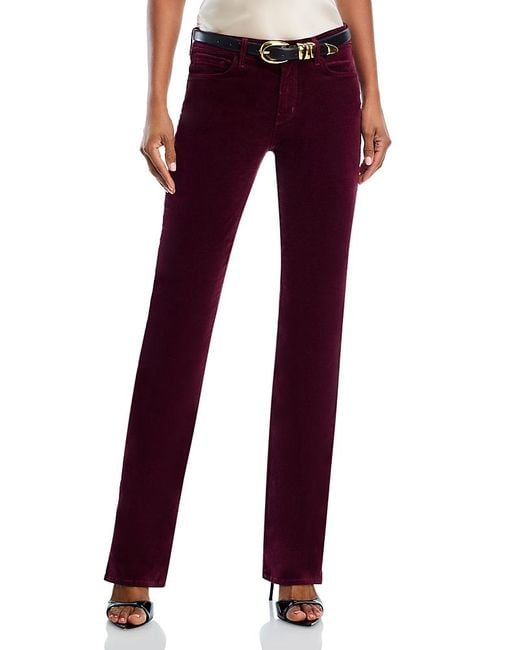 L'Agence Women's Red Stevie Velvet High Rise Straight Jeans - Main Image