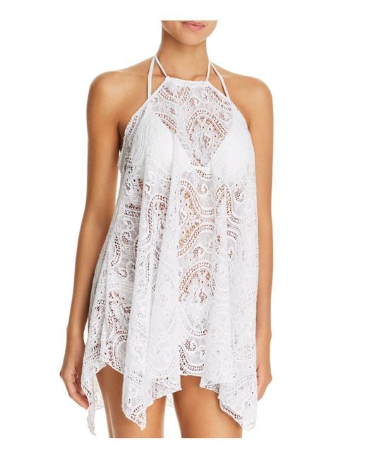 Lyst Soluna Lace Dress Swim Coverup in White