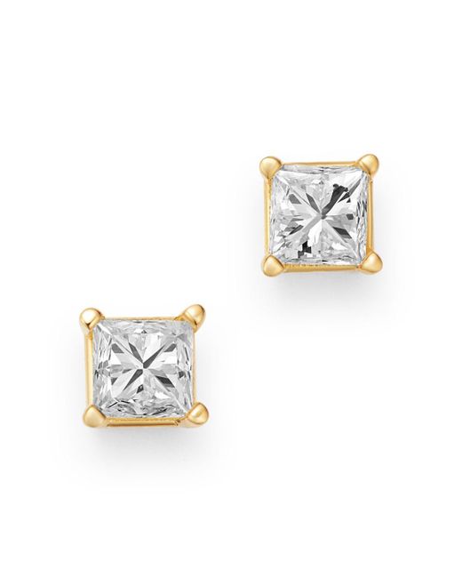Bloomingdale S Diamond Princess Cut Solitaire Stud Earrings In