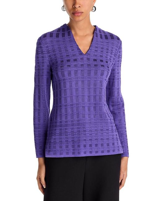 Misook Purple Patterned Tunic