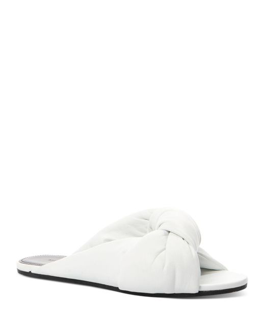 balenciaga drapy padded leather flat mules