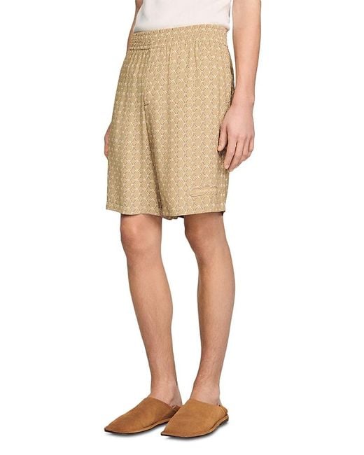 Sandro Natural Link Print Floaty Shorts for men