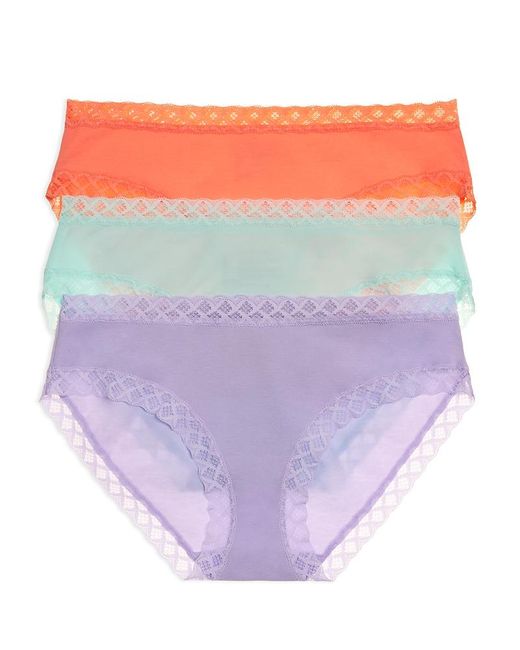 Natori Purple Bliss Girl Briefs, Set Of 3