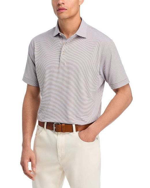 Peter Millar Gray Jubilee Performance Jersey Polo Shirt for men