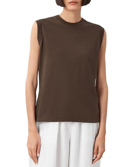 AllSaints Brown Imogen Cotton Tank