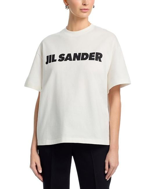 Jil Sander White Oversized Logo Tee