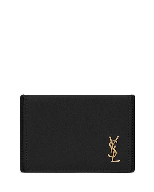 Saint Laurent Black Tiny Cassandre Card Case