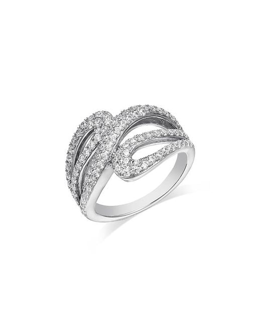 Bloomingdale's Fine Collection White Diamond Wave Bypass Ring