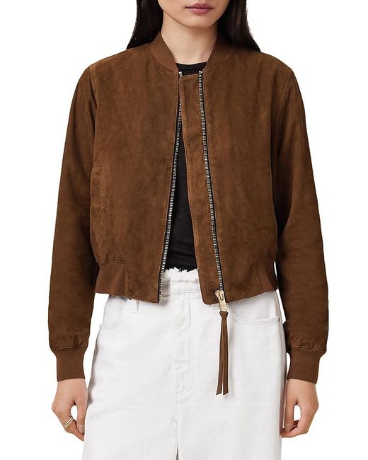 AllSaints Brown Orton Bomber Jacket