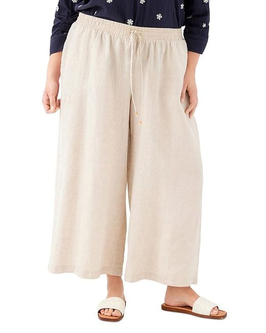 Karen Kane Natural Plus Linen Drawstring Pants