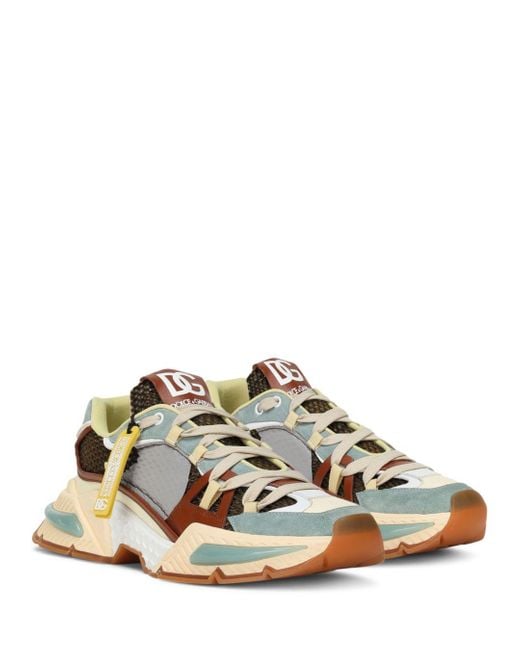 Dolce & Gabbana Leather Airmaster Lace Up Sneakers for Men | Lyst